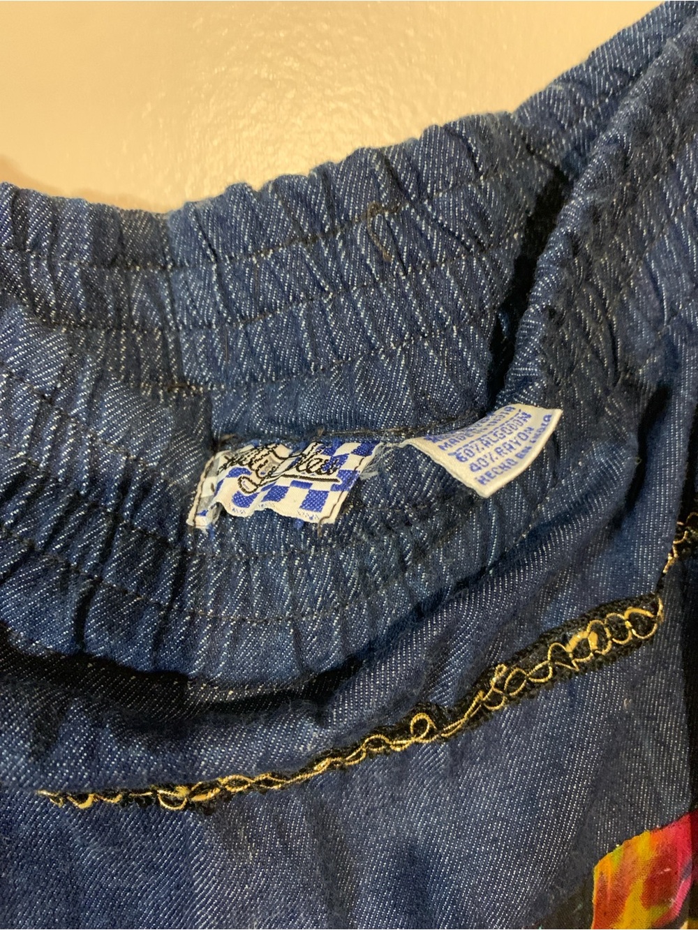 Vintage cottage core vibes Floral Boho Maxi Skirt in blue Jean  and Multicolor - Picture 6 of 10